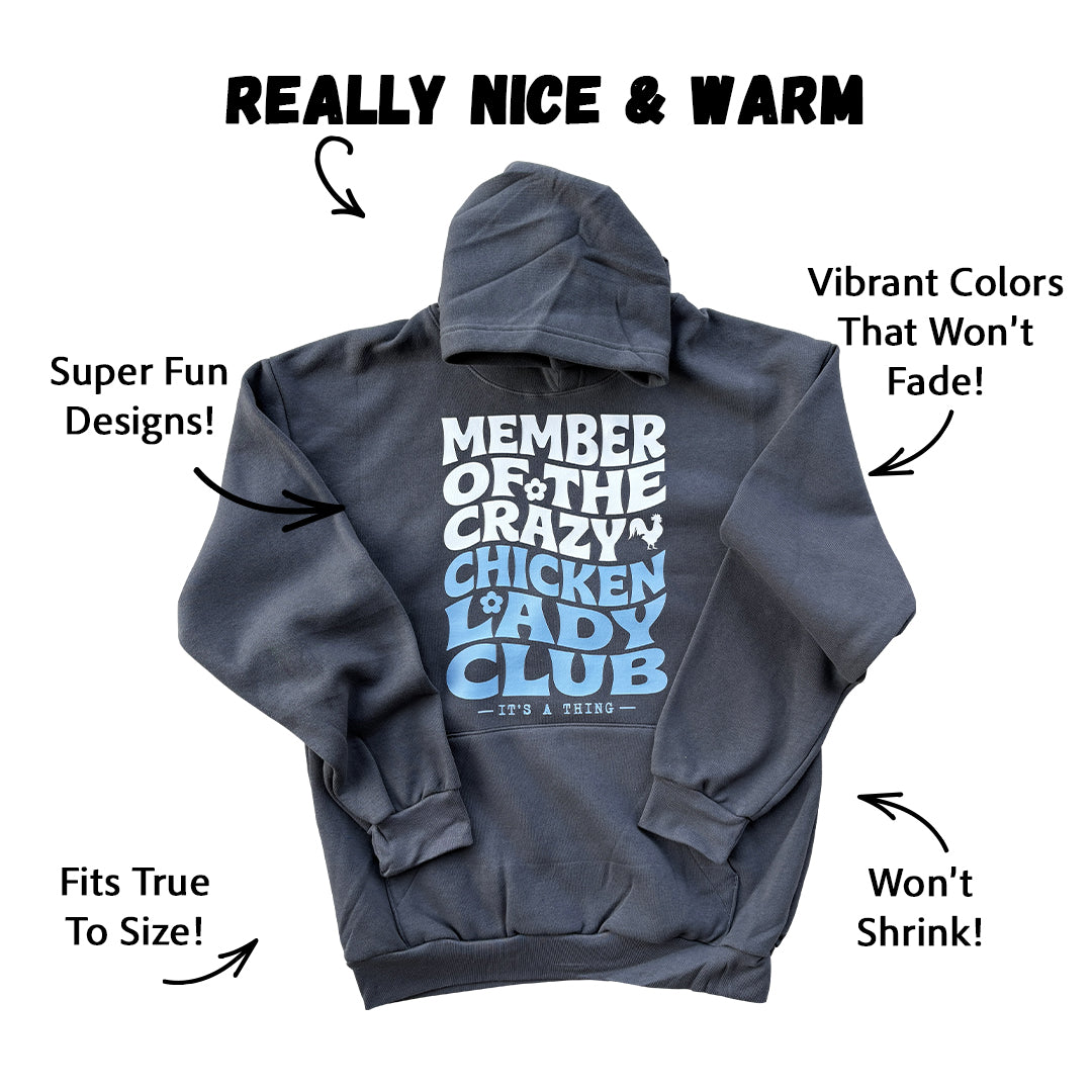 Premium 2026 Crazy Chicken Lady Club Hoodie