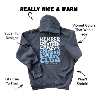 Premium 2026 Crazy Chicken Lady Club Hoodie